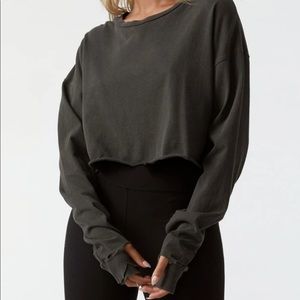 Joah Brown Soho Crop Long Sleeve in Gray